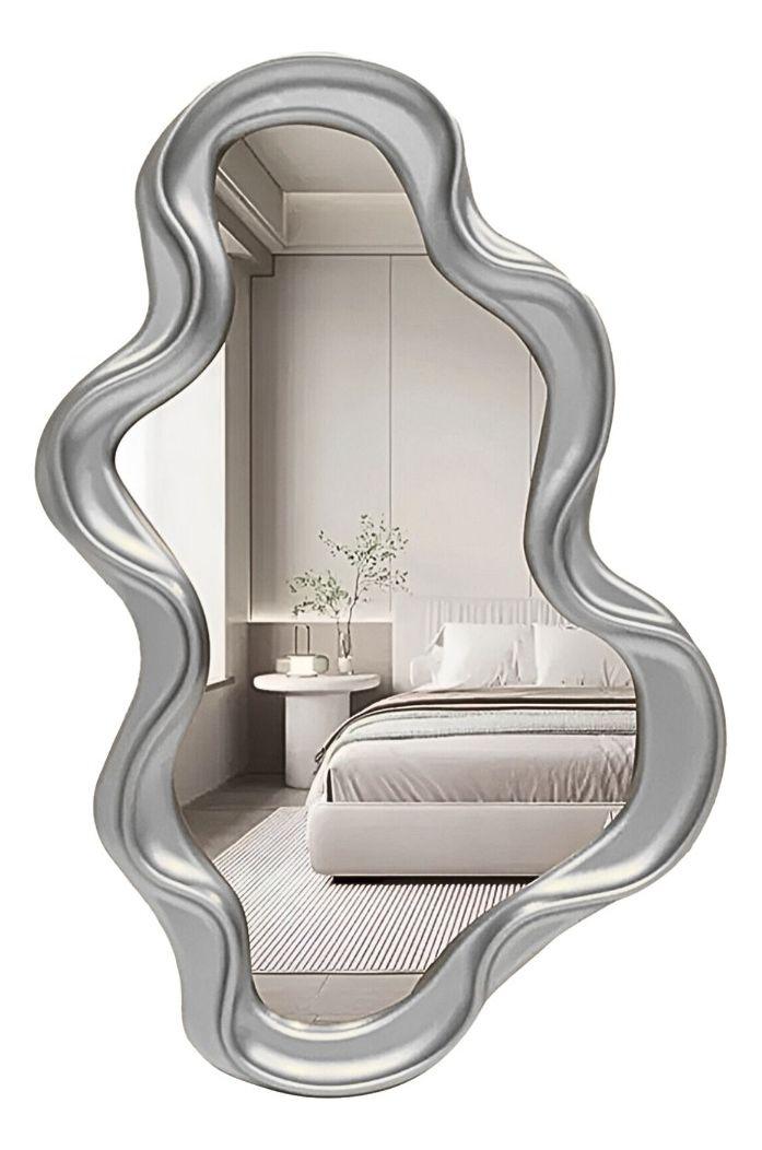 Espejo Pared Decorativo Irregular Moderno Plateado Jhn-0