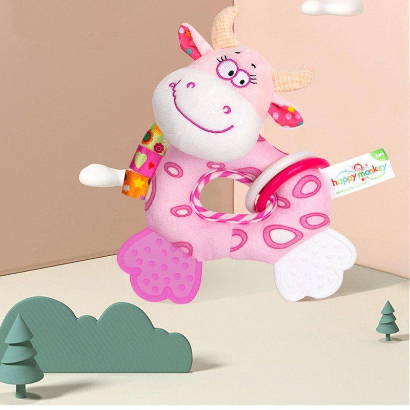 SONAJERO DE MANO SUAVE ANIMAL PELUCHE BEBE LAU-5