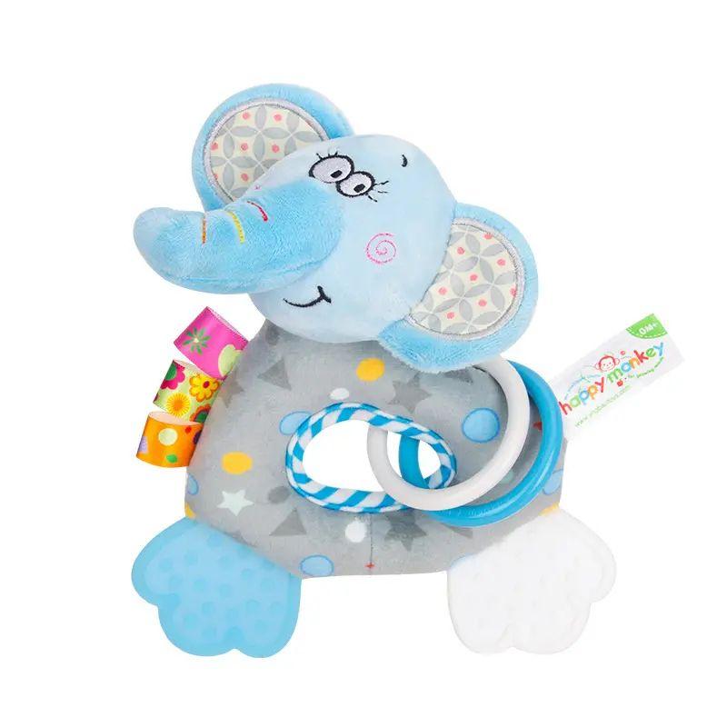 SONAJERO DE MANO SUAVE ANIMAL PELUCHE BEBE LAU-9