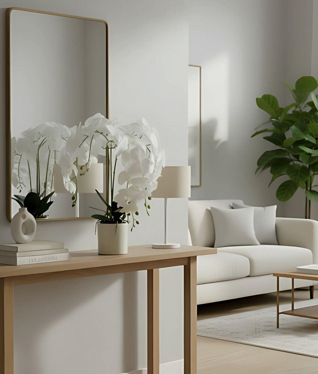 Planta Artificial Decorativa Orquídea Blanca Realista Jhn-5