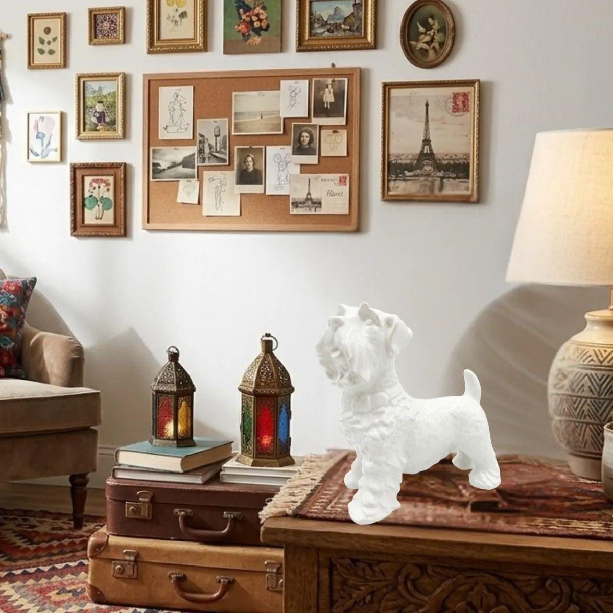 Figura Decorativa Escultura Perro Schnauzer Elegante ALJ-3