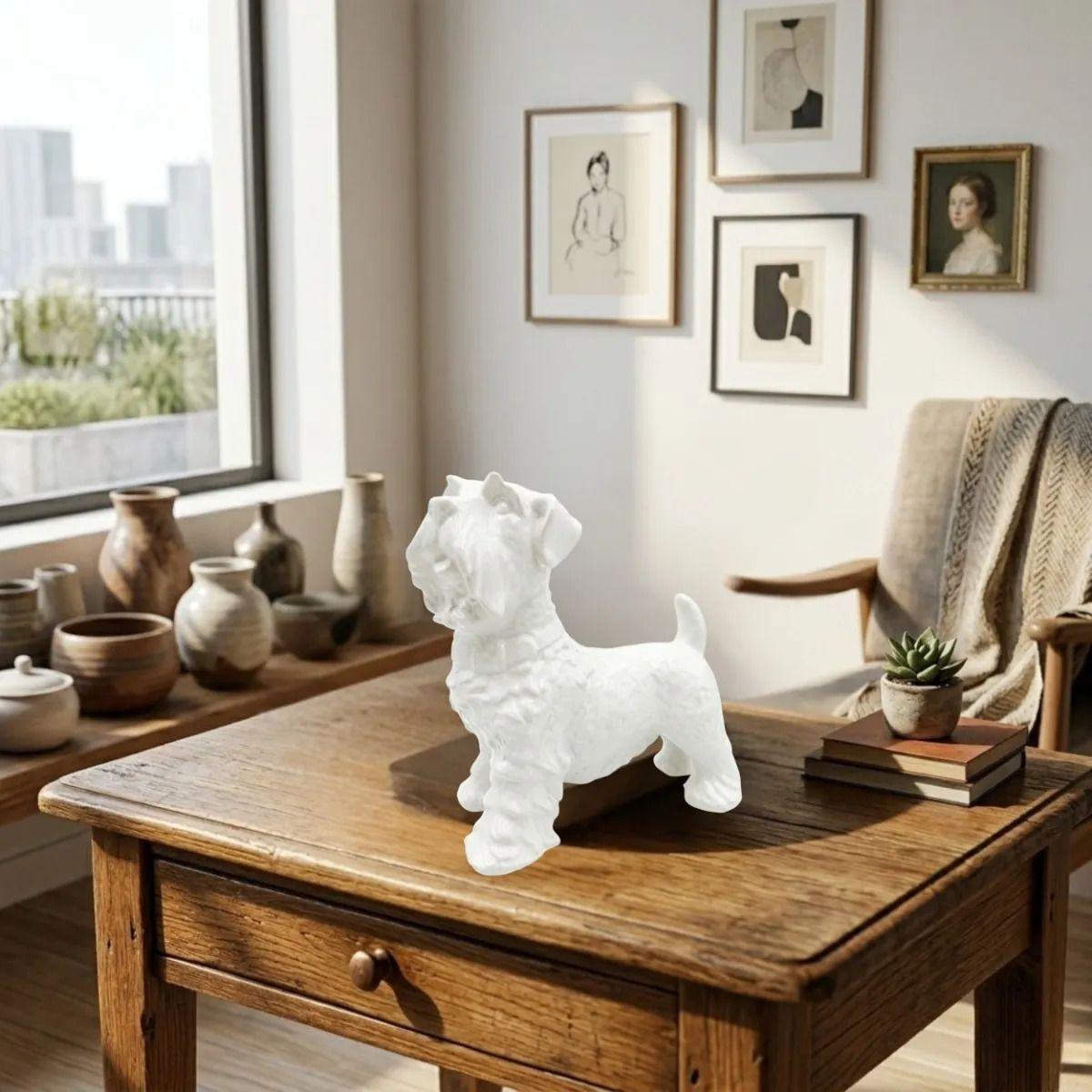 Figura Decorativa Escultura Perro Schnauzer Elegante ALJ-4