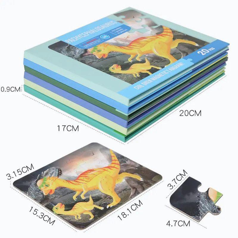 Set 3 Juguete Puzzle Rompecabeza Dinosurio Iman Niños Lau-3