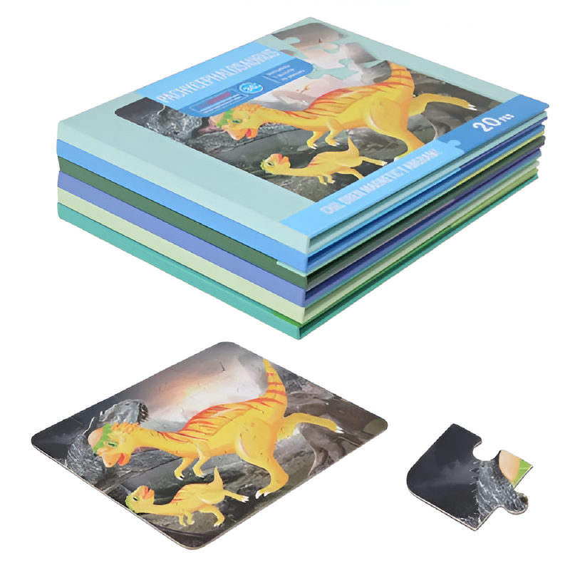 Set 3 Juguete Puzzle Rompecabeza Dinosurio Iman Niños Lau-5