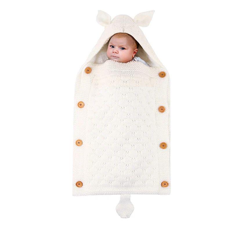 SACO DORMIR INVIERNO TEJIDO CON CAPUCHA SUAVE BEBE LAU-7