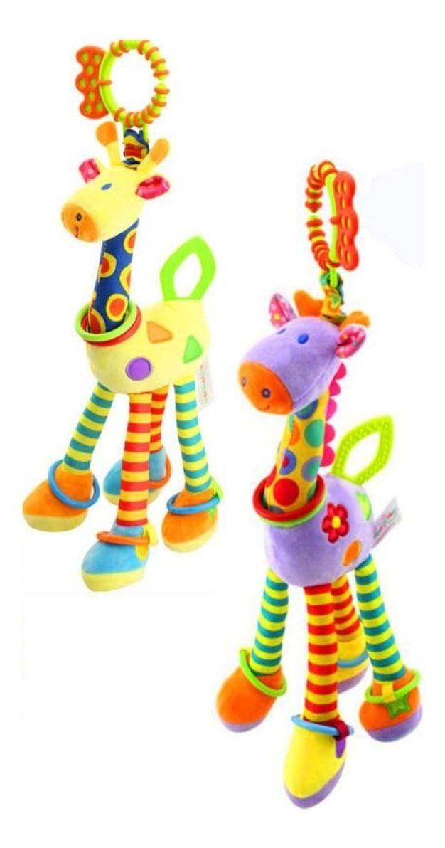 JUGUETE PELUCHE JIRAFA COLORIDA COLGANTE SUAVE BEBE LAU-3