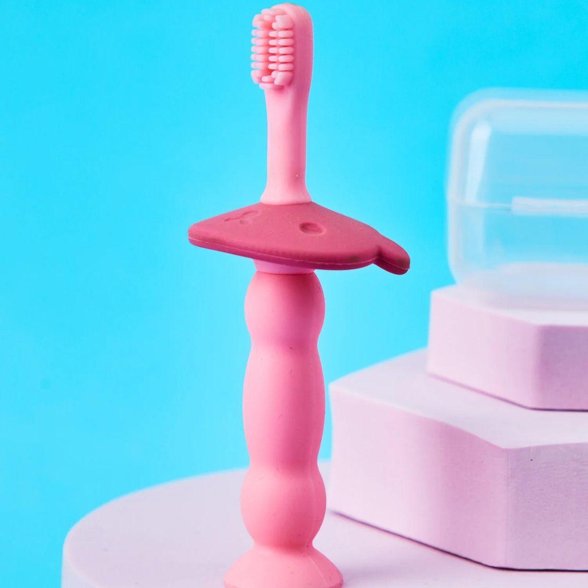 SET 2 CEPILLOS DE DIENTES SILICONA ERGONOMICO BEBE LAU-2