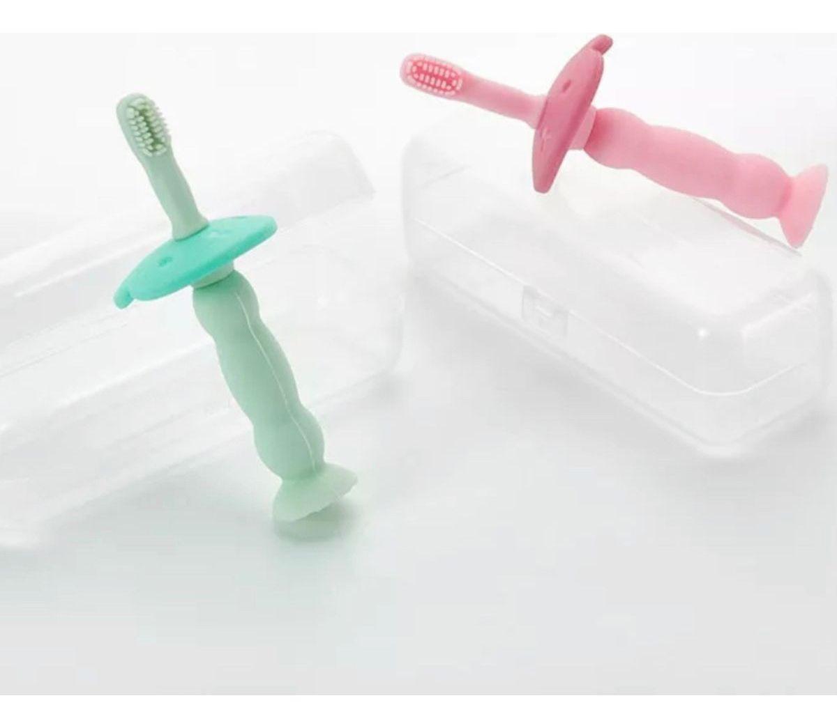 SET 2 CEPILLOS DE DIENTES SILICONA ERGONOMICO BEBE LAU-6