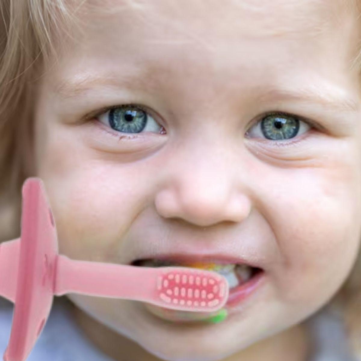 SET 2 CEPILLOS DE DIENTES SILICONA ERGONOMICO BEBE LAU-7