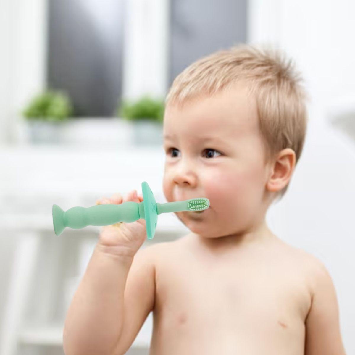 SET 2 CEPILLOS DE DIENTES SILICONA ERGONOMICO BEBE LAU-8