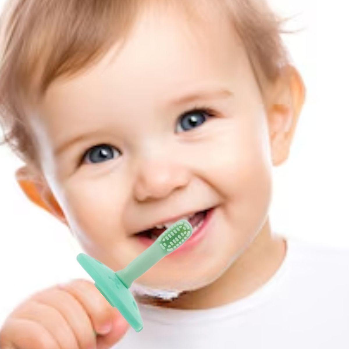 SET 2 CEPILLOS DE DIENTES SILICONA ERGONOMICO BEBE LAU-9