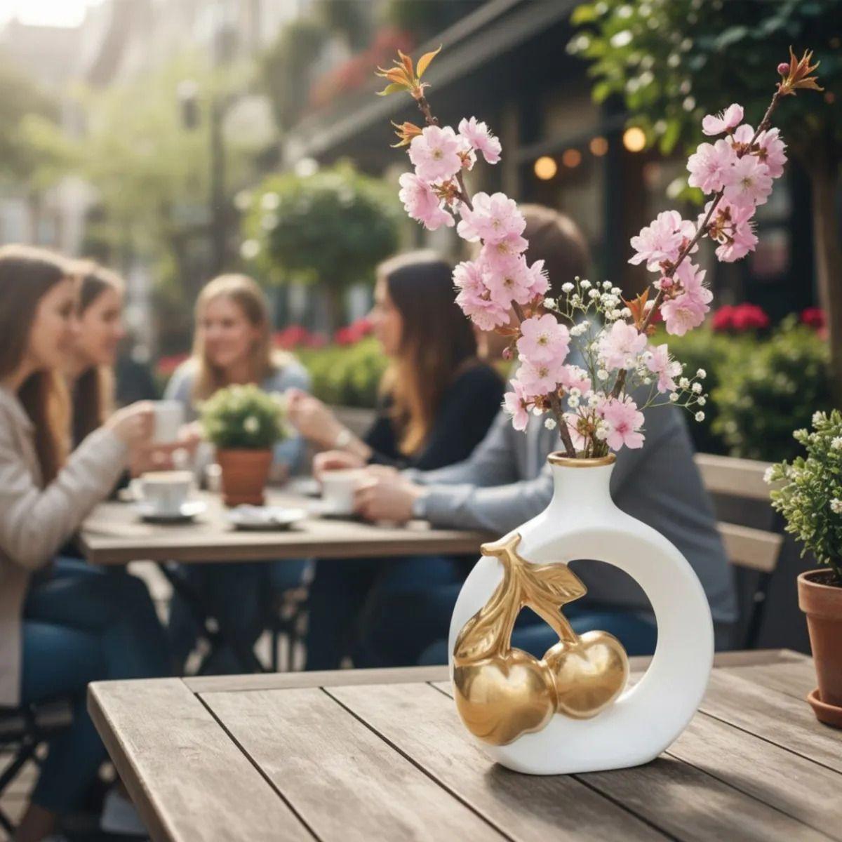 Florero Decorativo Jarrón Adorno Diseño Motivo Orgánico Jhn-3