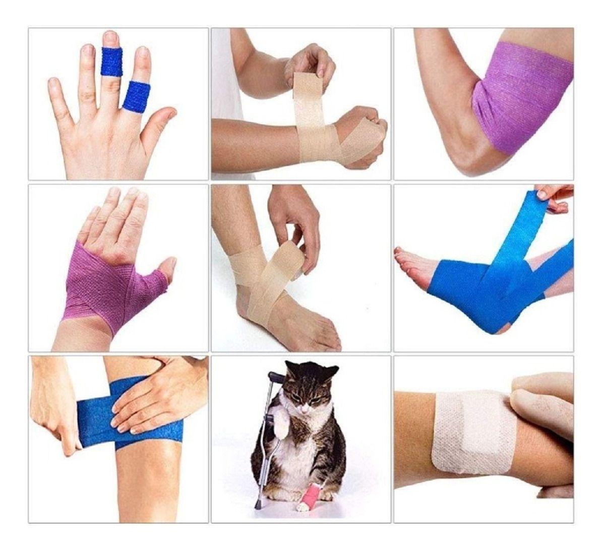 Set 4 Venda Coban Elastica Adhesiva Medicinal 10cmx4,5M Lau-6