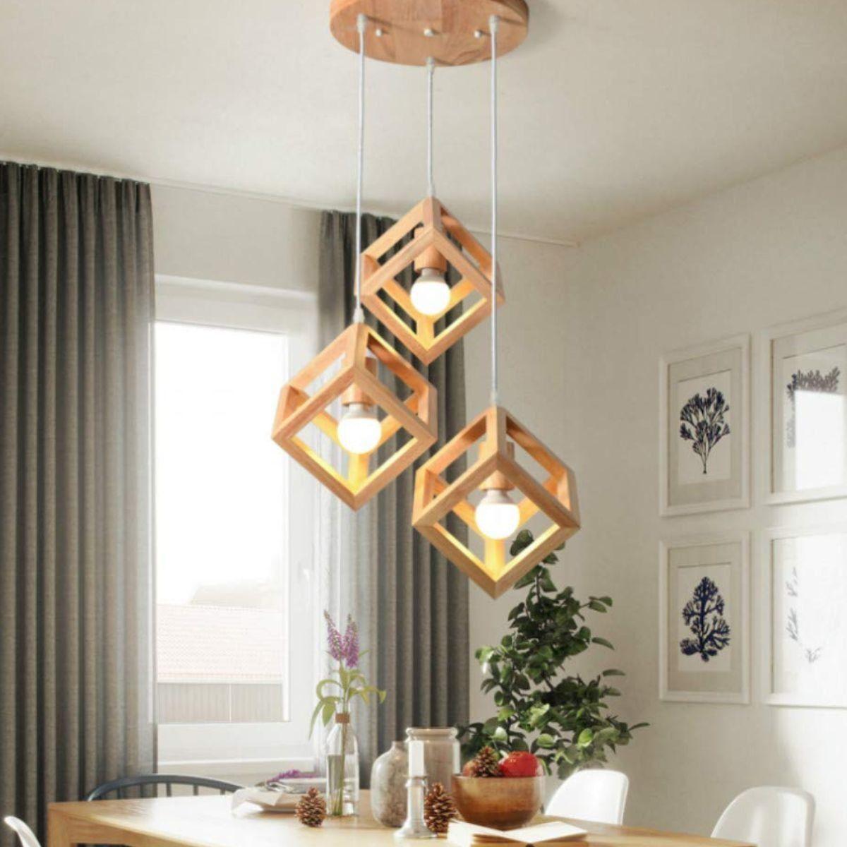 LAMPARA COLGANTE MADERA CONTEMPORANEA DECORA HOGAR LAU-3