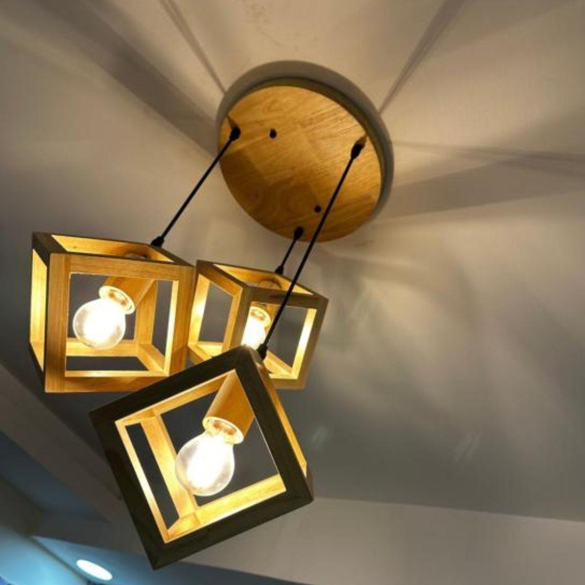 LAMPARA COLGANTE MADERA CONTEMPORANEA DECORA HOGAR LAU-8