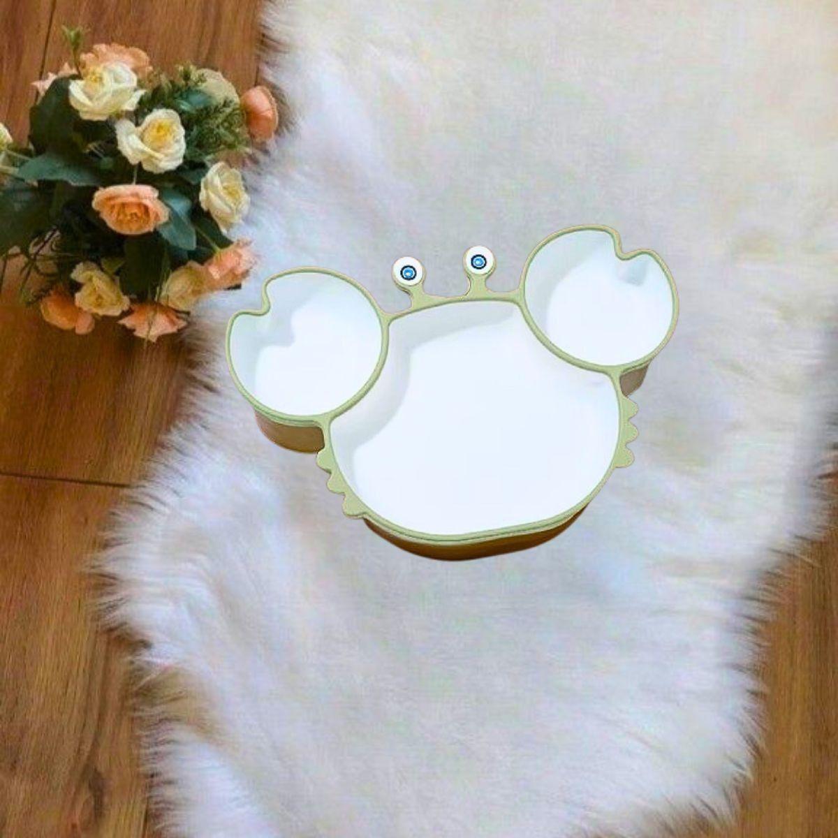 Plato Silicona Diseño Cangrejo Antideslizante Niños Lau-4