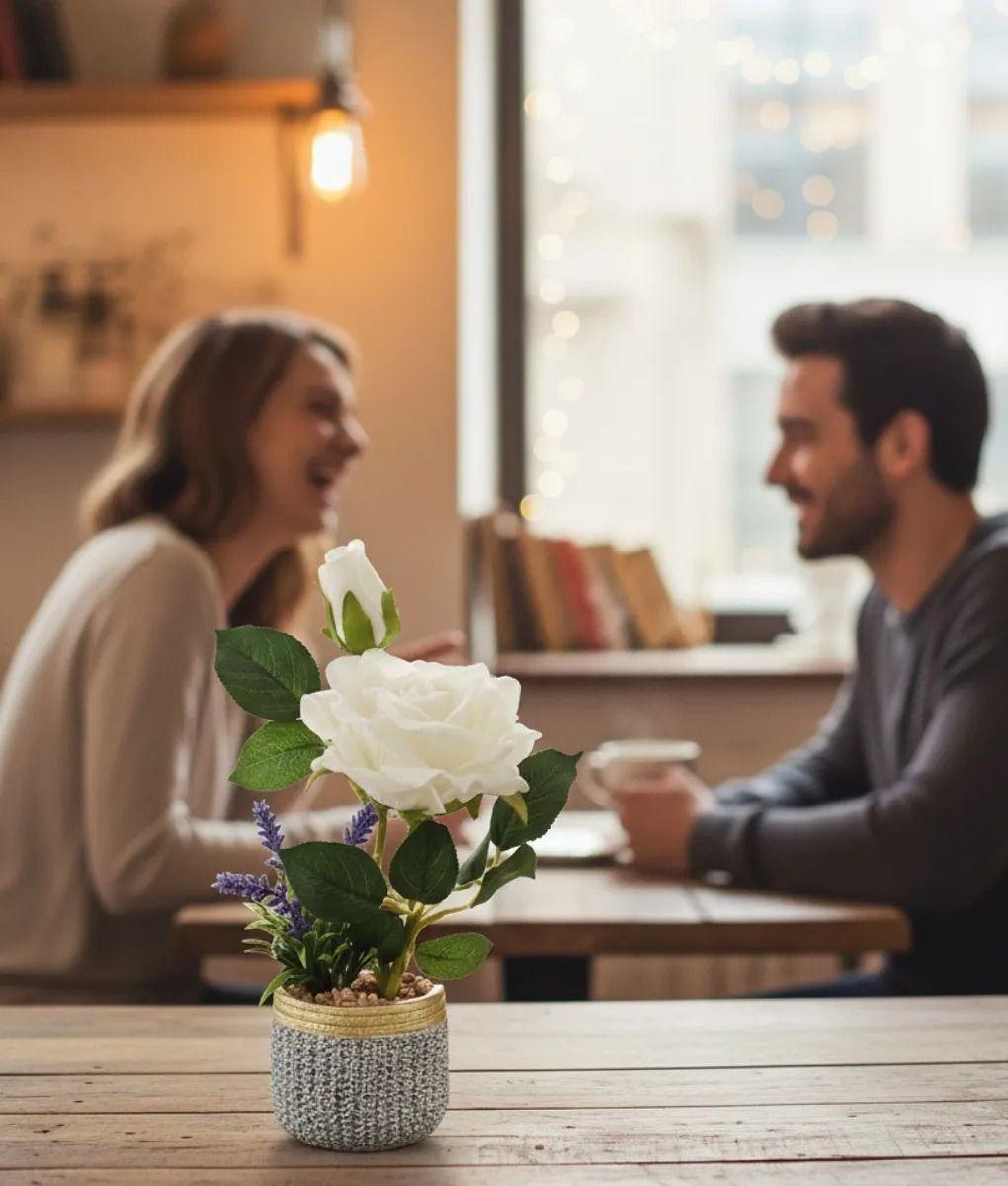 Planta Artificial Decorativa Rosa Encanto Rústico Jhn-3