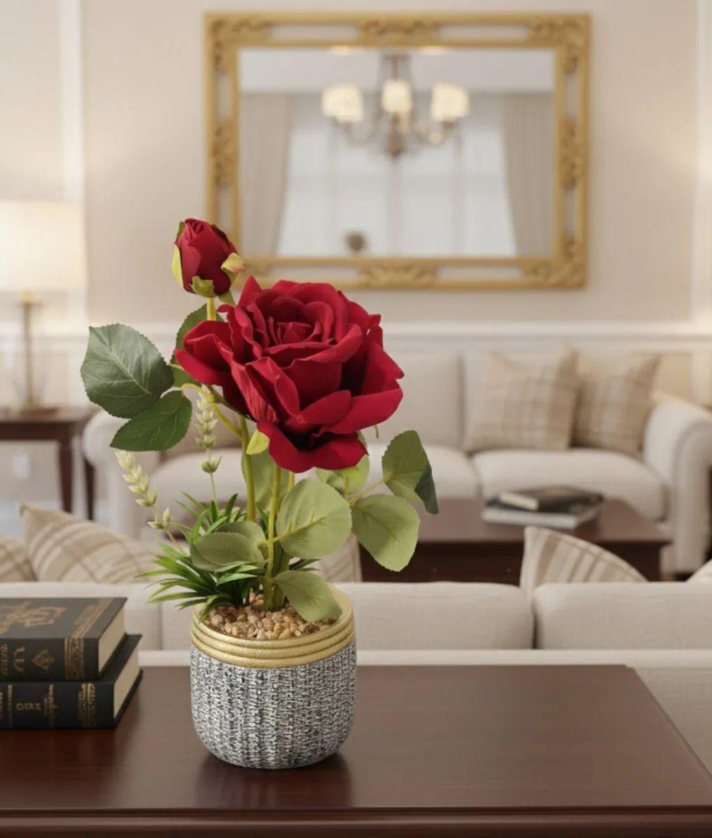 Planta Artificial Decorativa Rosa Encanto Rústico Jhn-7