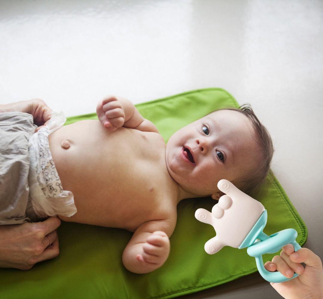 Set 4 Moderdor Juguete Denticion Manito Celeste Bebes Lau-2