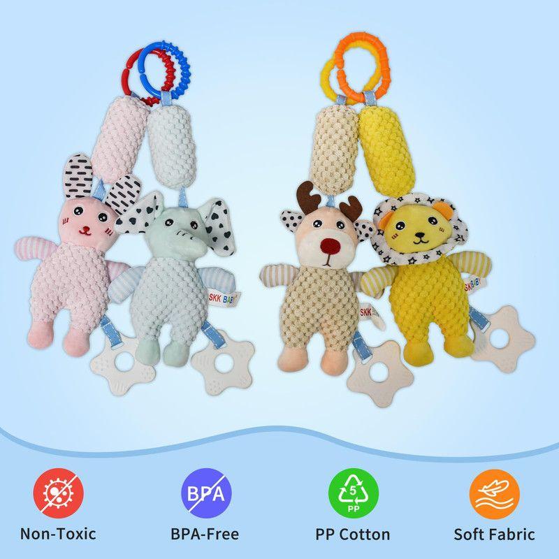 Set 2 Sonajero Coche Cuna Sensorial Peluche Bebe Lau-0