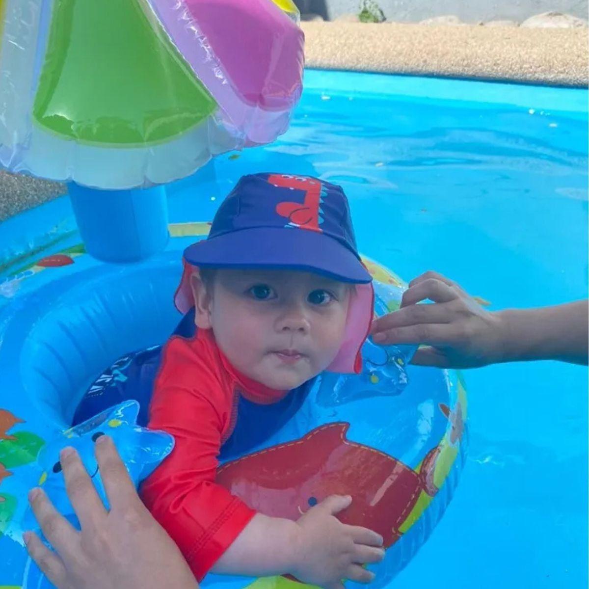 FLOTADOR INFLABLE CON SOMBRILLA PROTECCION SOLAR BEBES  LAU-7