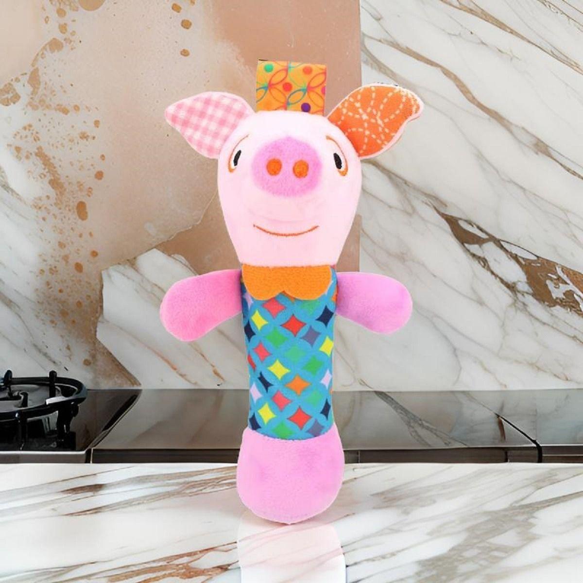 Set 2 Sonajero Mano Felpa Diversión Sensorial Bebe Lau-4