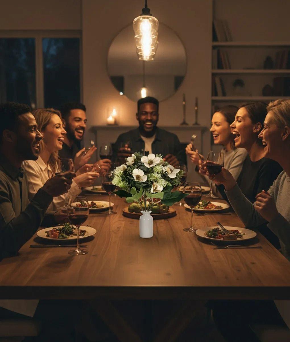 Set 5 Flores Artificiales Ramo Decorativo Magnolia Cardo Jhn-3