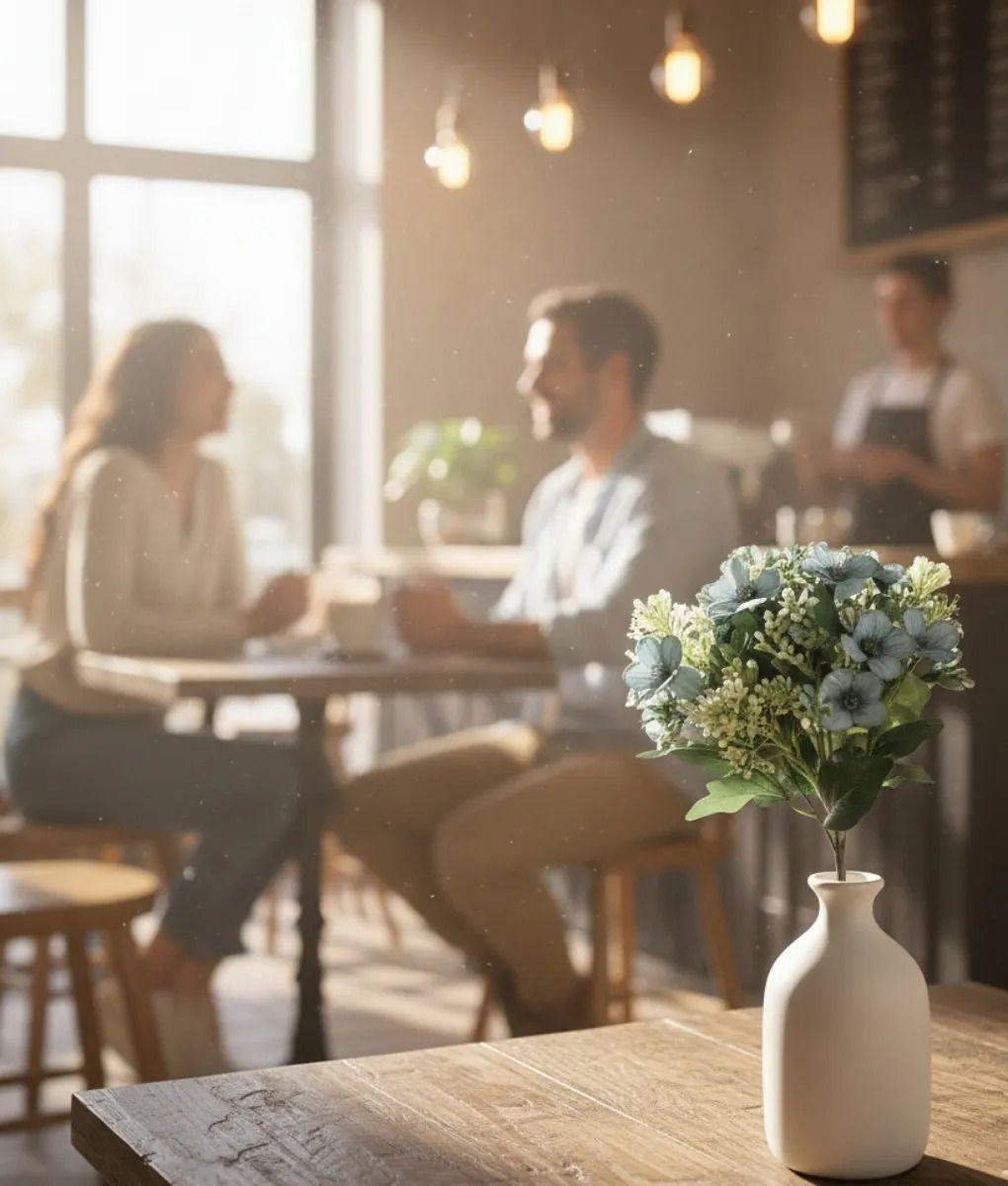 Set 5 Flores Artificiales Ramo Decorativo Magnolia Cardo Jhn-6