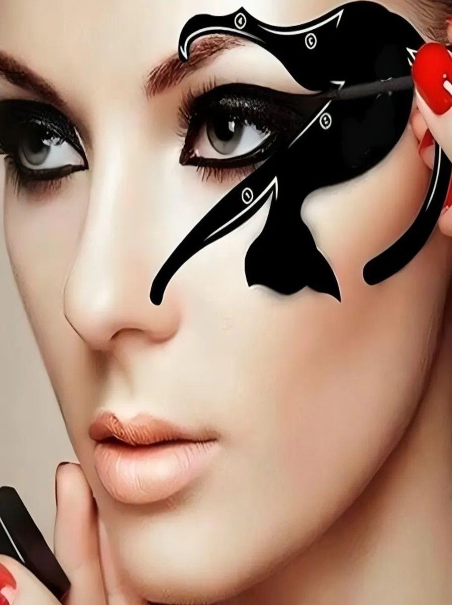2 Paq Plantilla Gato Delineador Ojos Maquillaje Lau-6