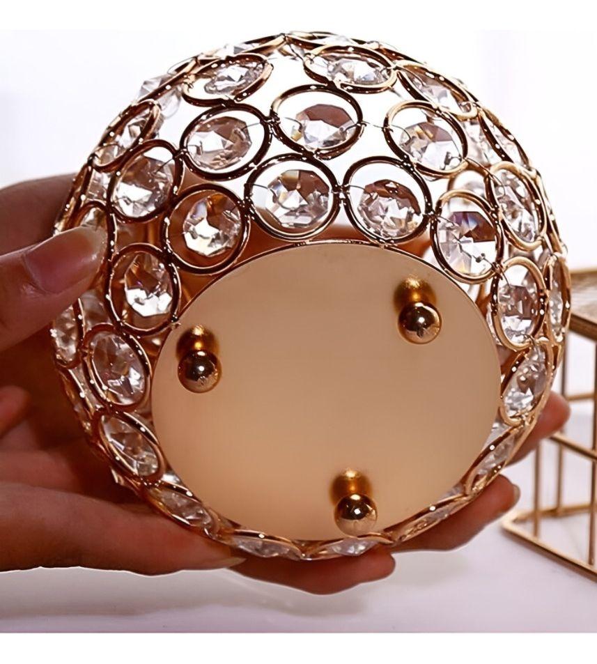 Set 2 Portavelas Decoración Hogar Mesa Bola Brillante Jhn-4