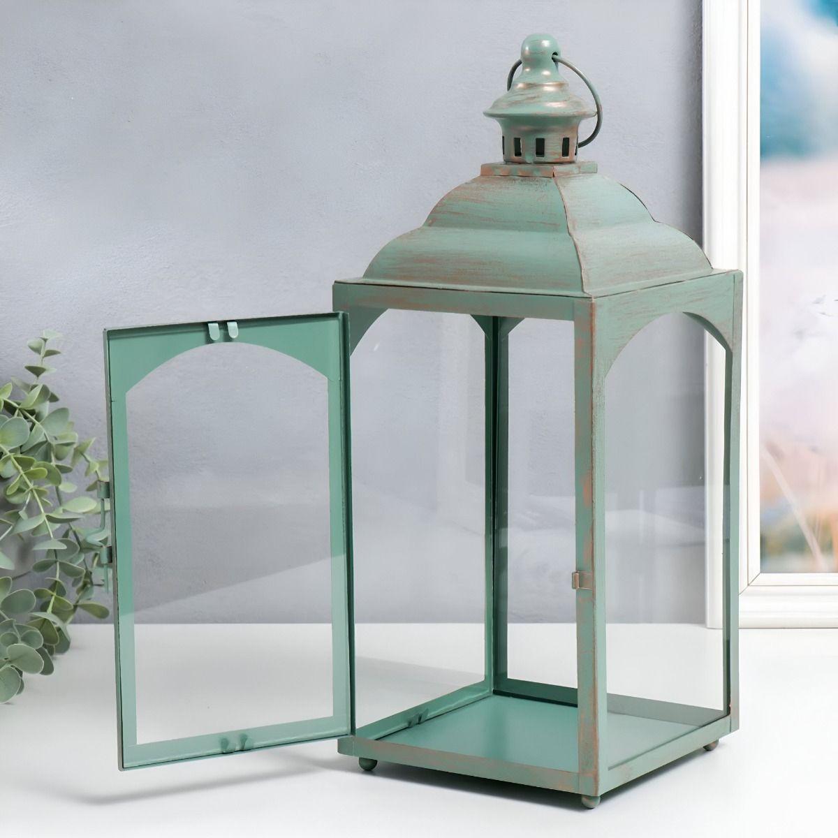 Set Portavelas Decorativa Metal Retro Ventana 2 Piezas Jhn-2