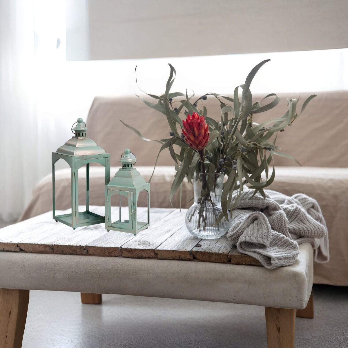 Set Portavelas Decorativa Metal Retro Ventana 2 Piezas Jhn-5