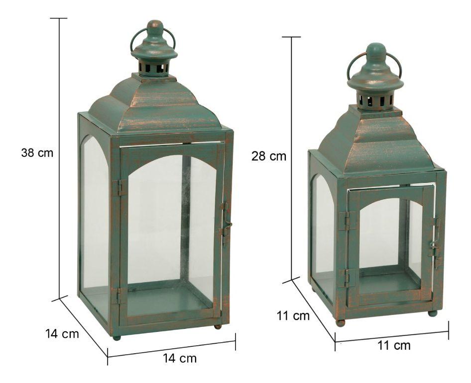 Set Portavelas Decorativa Metal Retro Ventana 2 Piezas Jhn-8