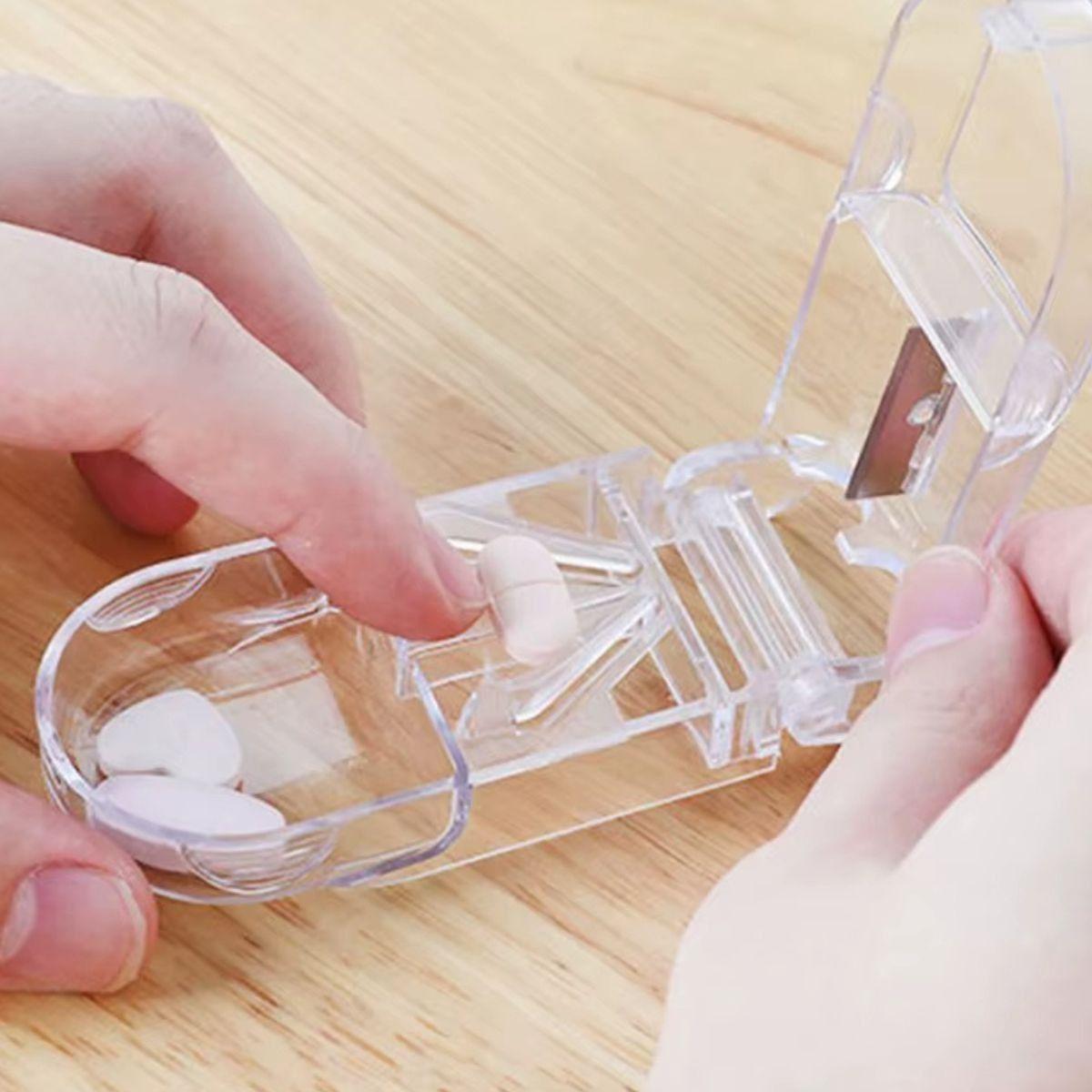 SET 10 PASTILLERO CORTADOR PASTILLA COMPACTO PORTATIL LAU-4