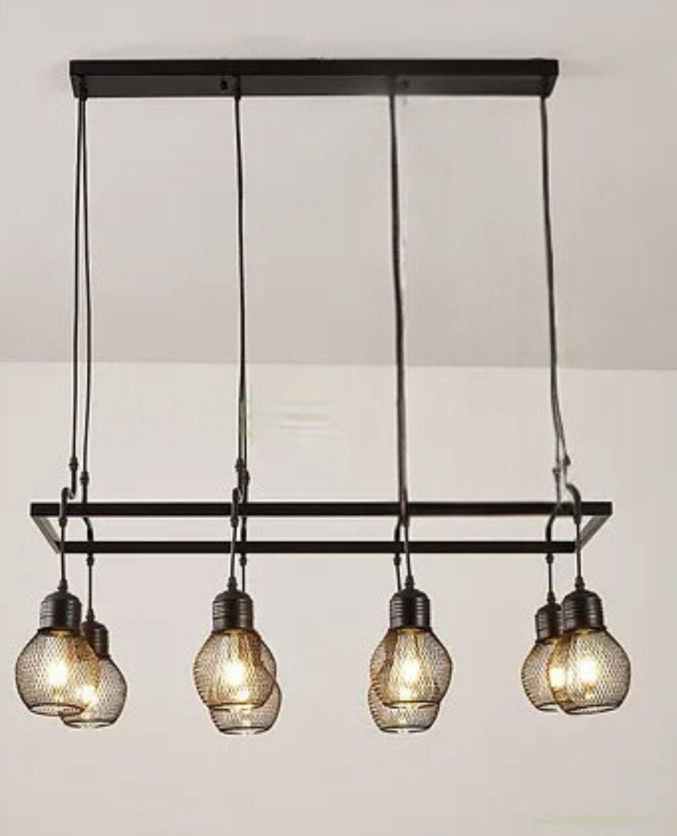 Lámpara Colgante Techo Industrial Vintage 8 Luces Jhn-1
