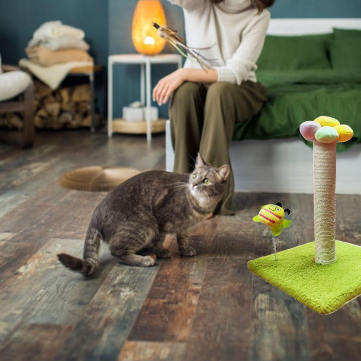 RASCADOR PARA GATOS FORMA DE FLOR MASCOTAS DIVERTIDO LAU-2