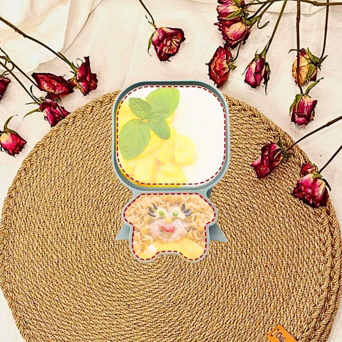 Set 2 Platos Diseño Superhombre Silicona Antideslizante Lau-8