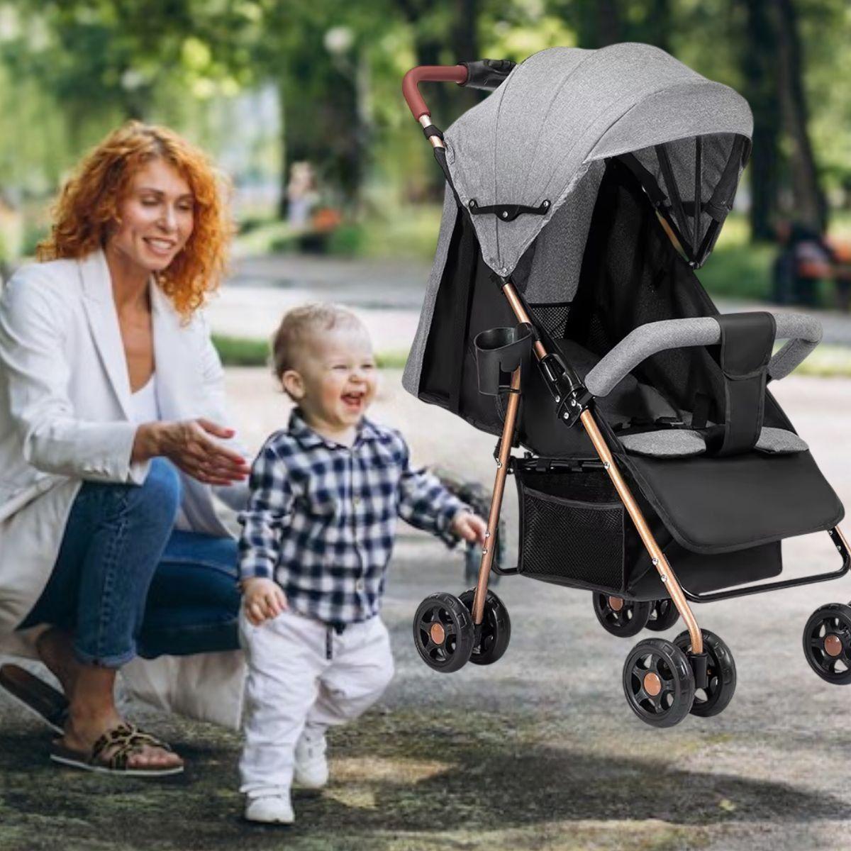 CARRITO COCHE DE PASEO PLEGABLE RECLINABLE COMPACTO BEBE LAU-2