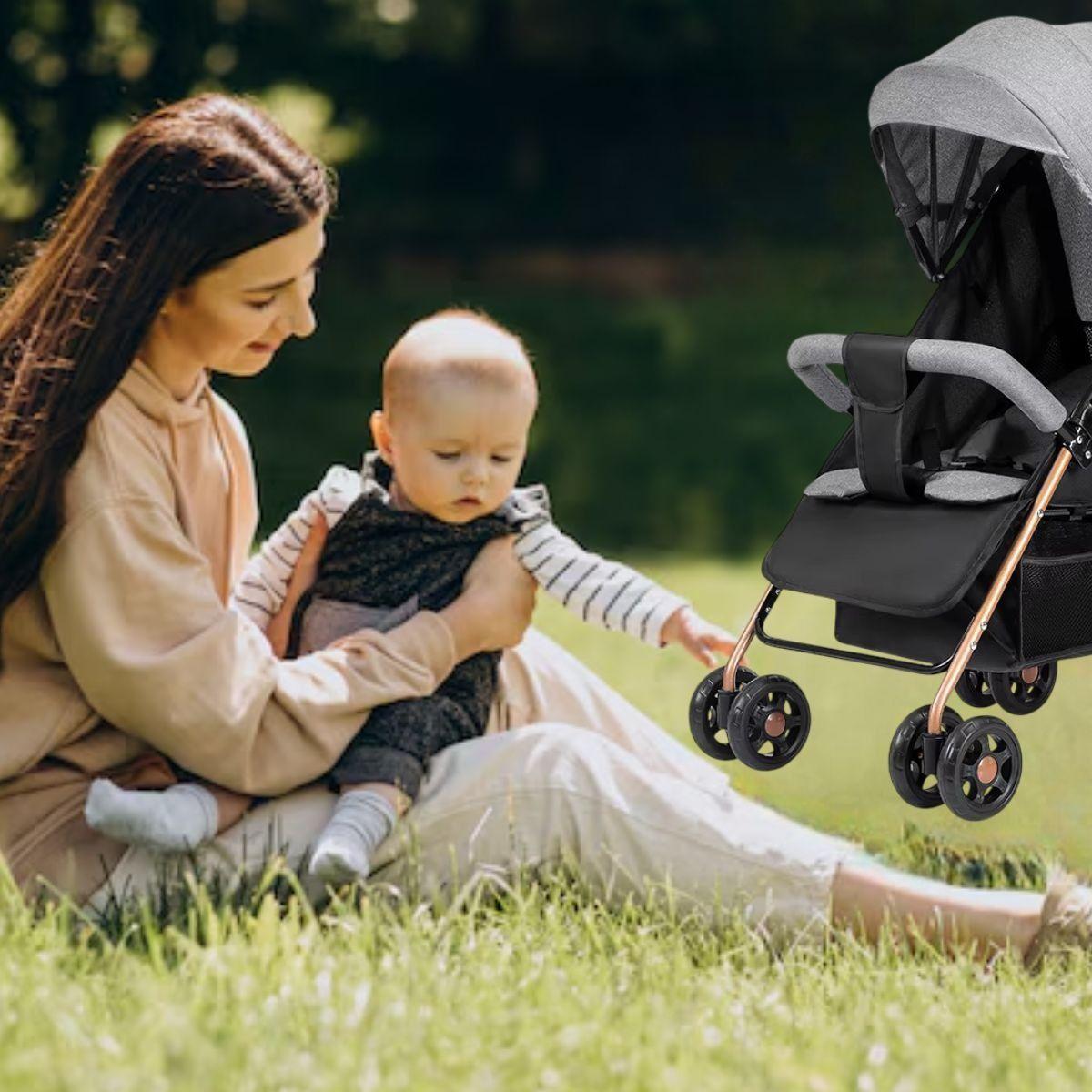 CARRITO COCHE DE PASEO PLEGABLE RECLINABLE COMPACTO BEBE LAU-5