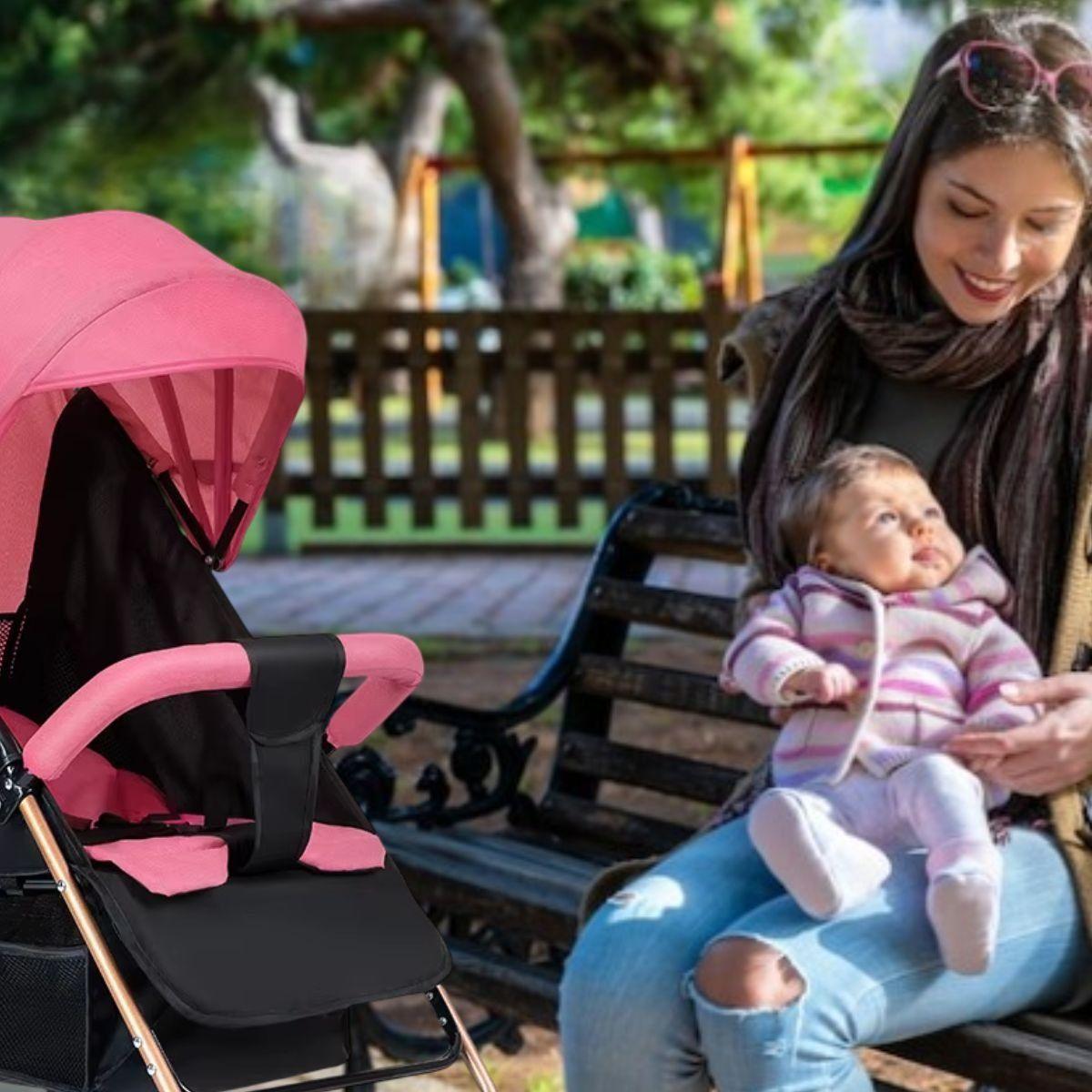 CARRITO COCHE DE PASEO PLEGABLE RECLINABLE COMPACTO BEBE LAU-8