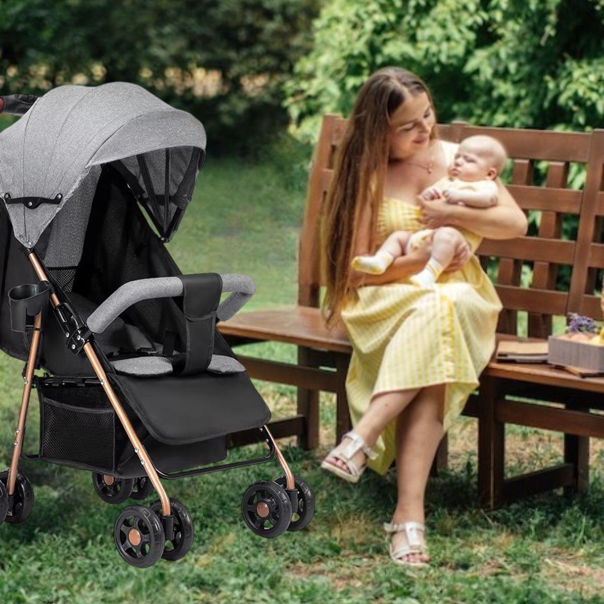 CARRITO COCHE DE PASEO PLEGABLE RECLINABLE COMPACTO BEBE LAU-9