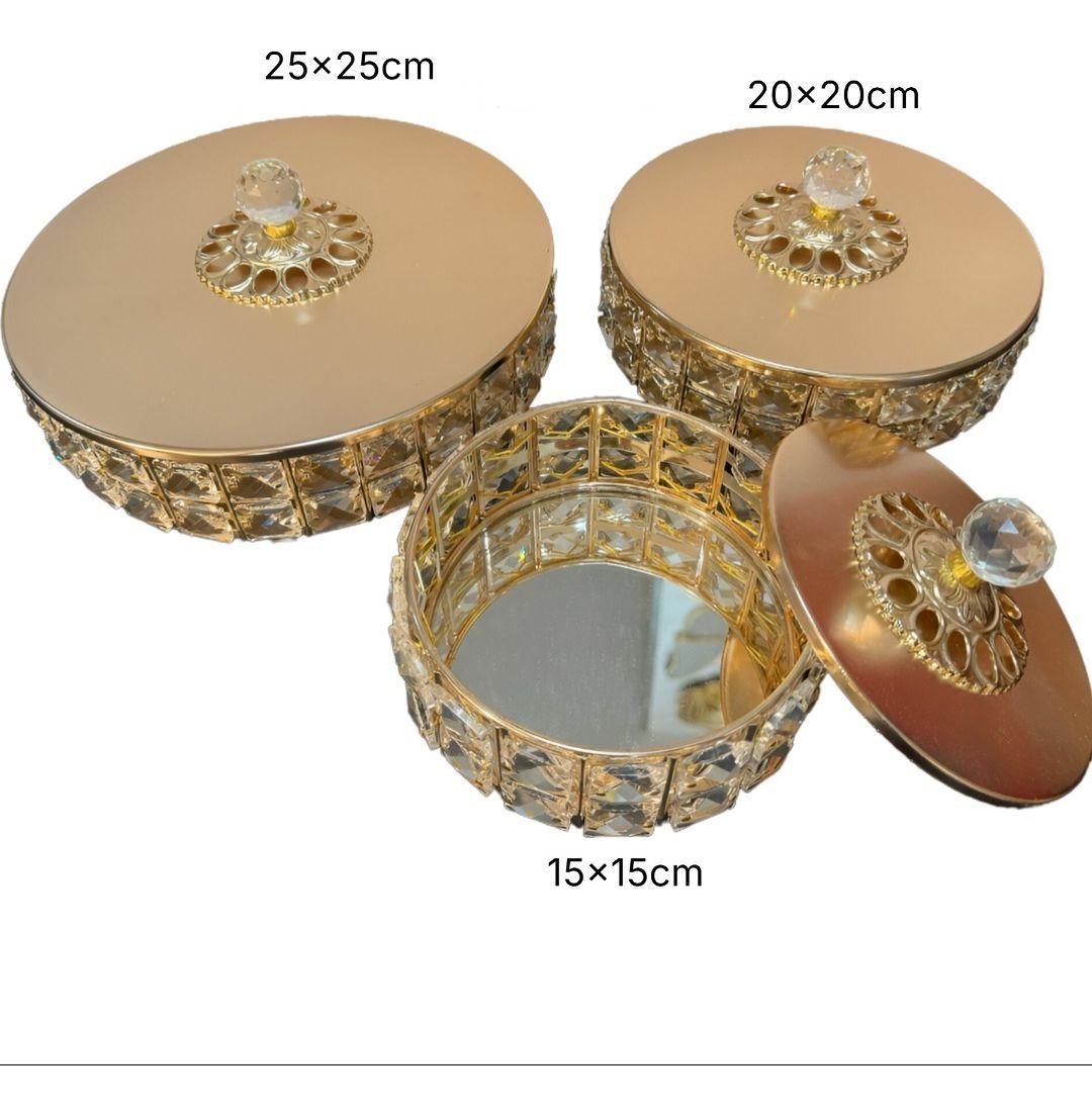 Set 3 Joyero Almacenamiento Cristal Creativo Organizador Jhn-9