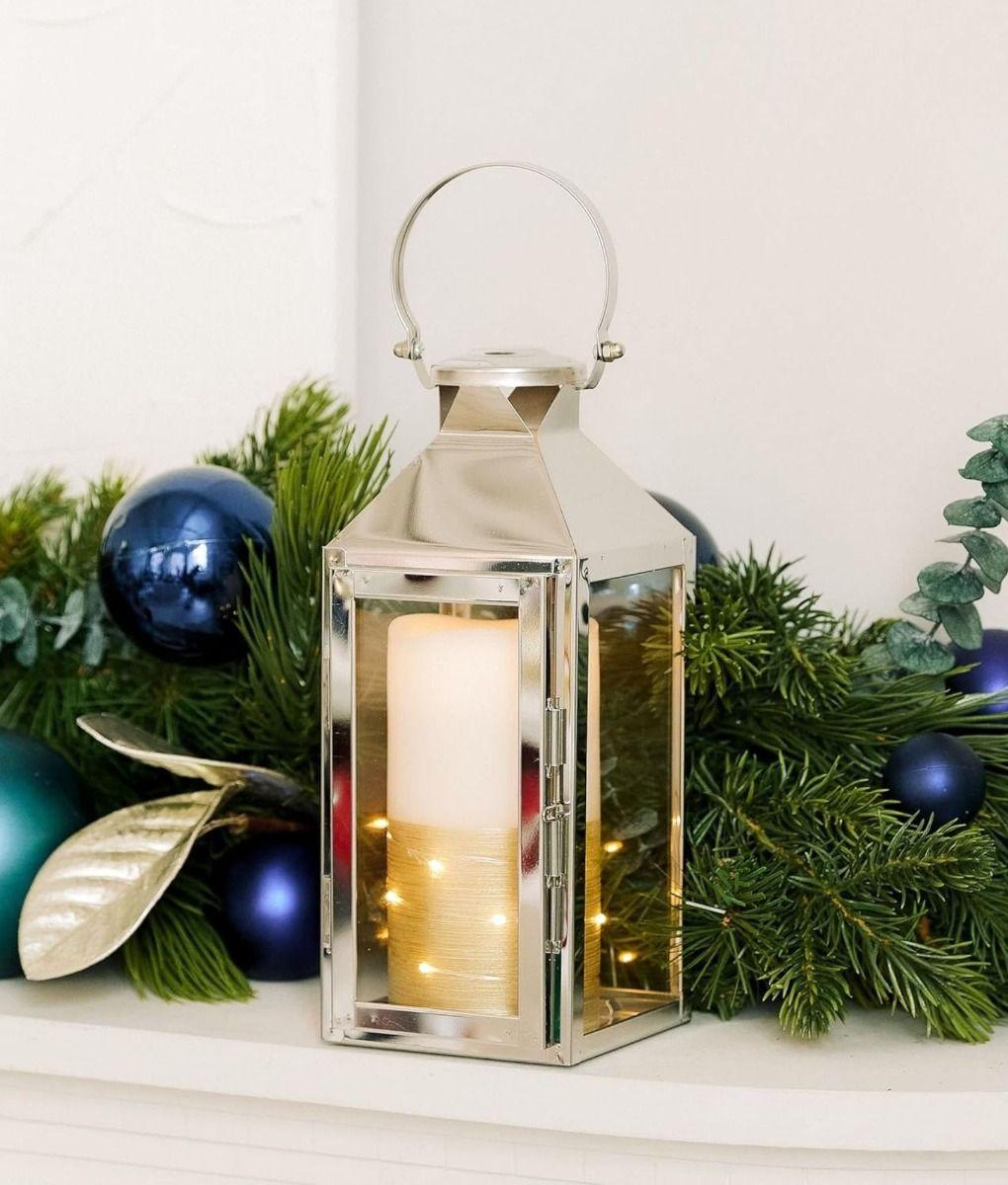 Set 2 Portavelas Farol Colgante Decorativo Rectangular Jhn-7