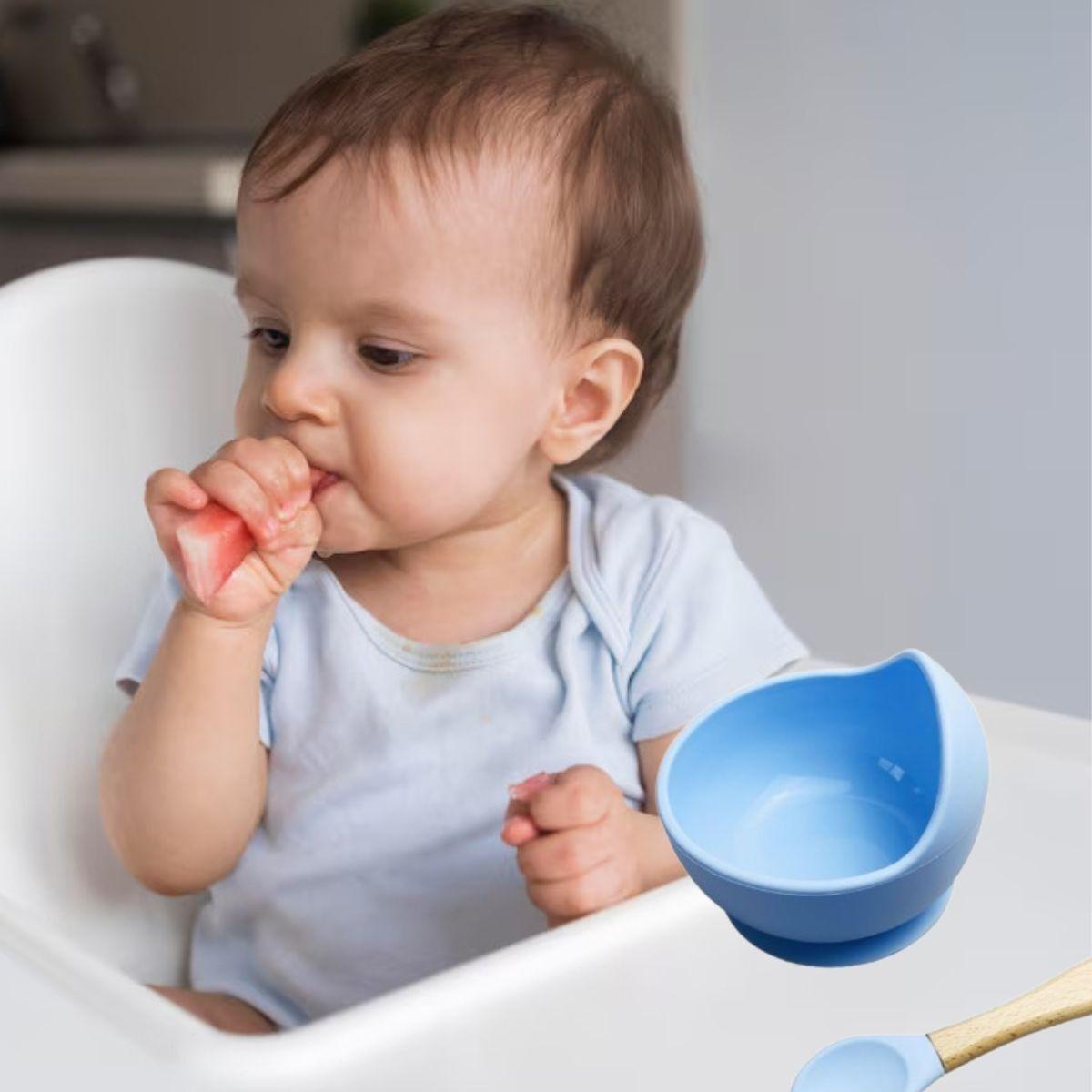 2 SET DE ALIMENTACION CUENCO+CUCHARA PLASTICO BEBE LAU-5