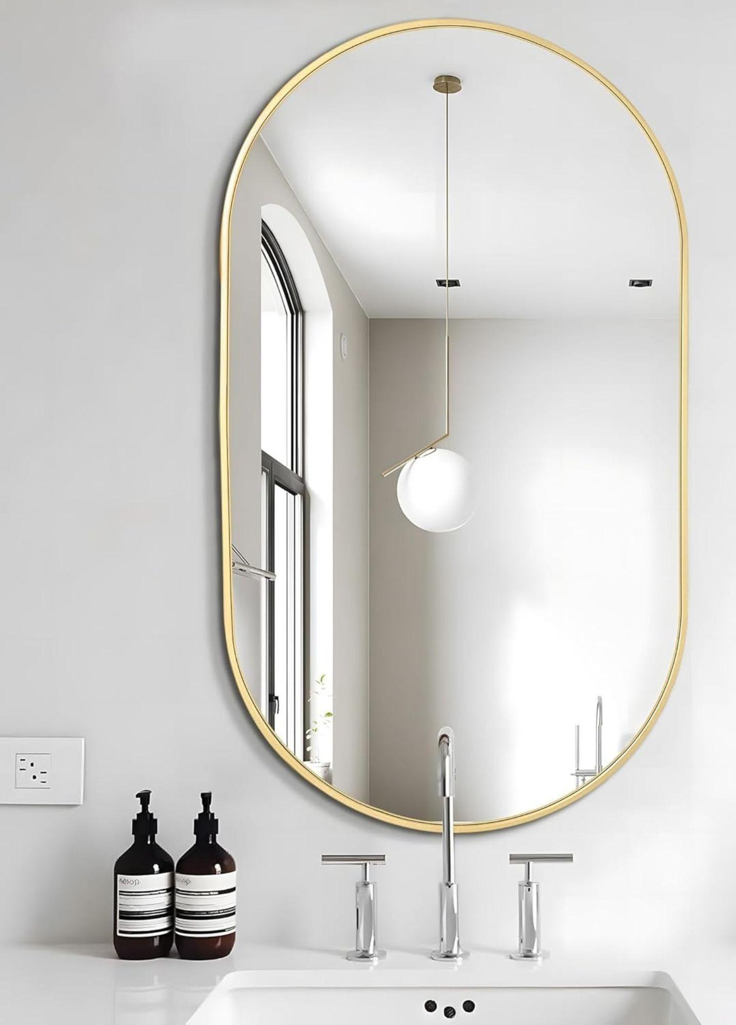 Espejo Decorativo Ovalado Pared Estilo Nórdico Adorno Jhn-5