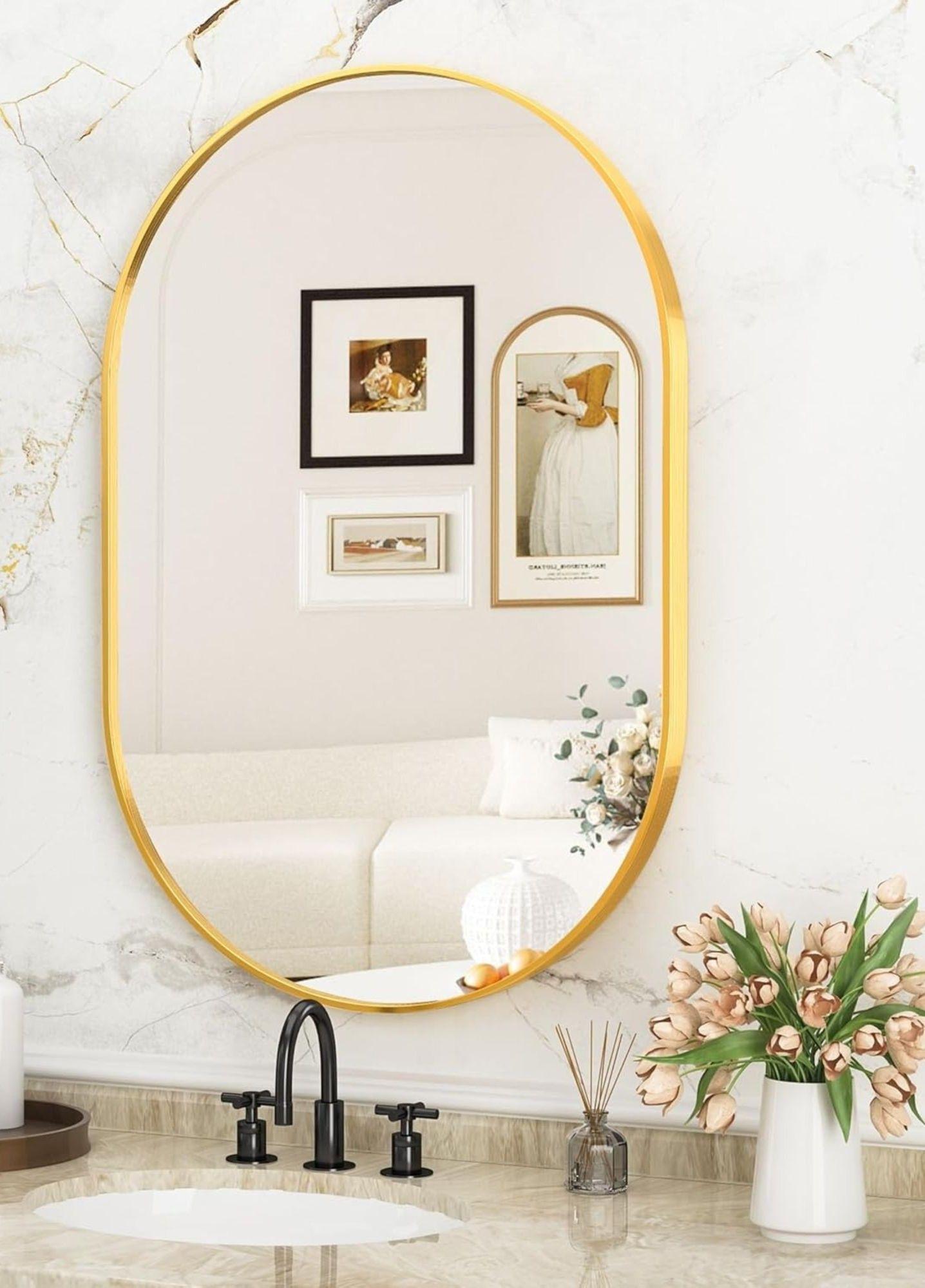 Espejo Decorativo Ovalado Pared Estilo Nórdico Adorno Jhn-6