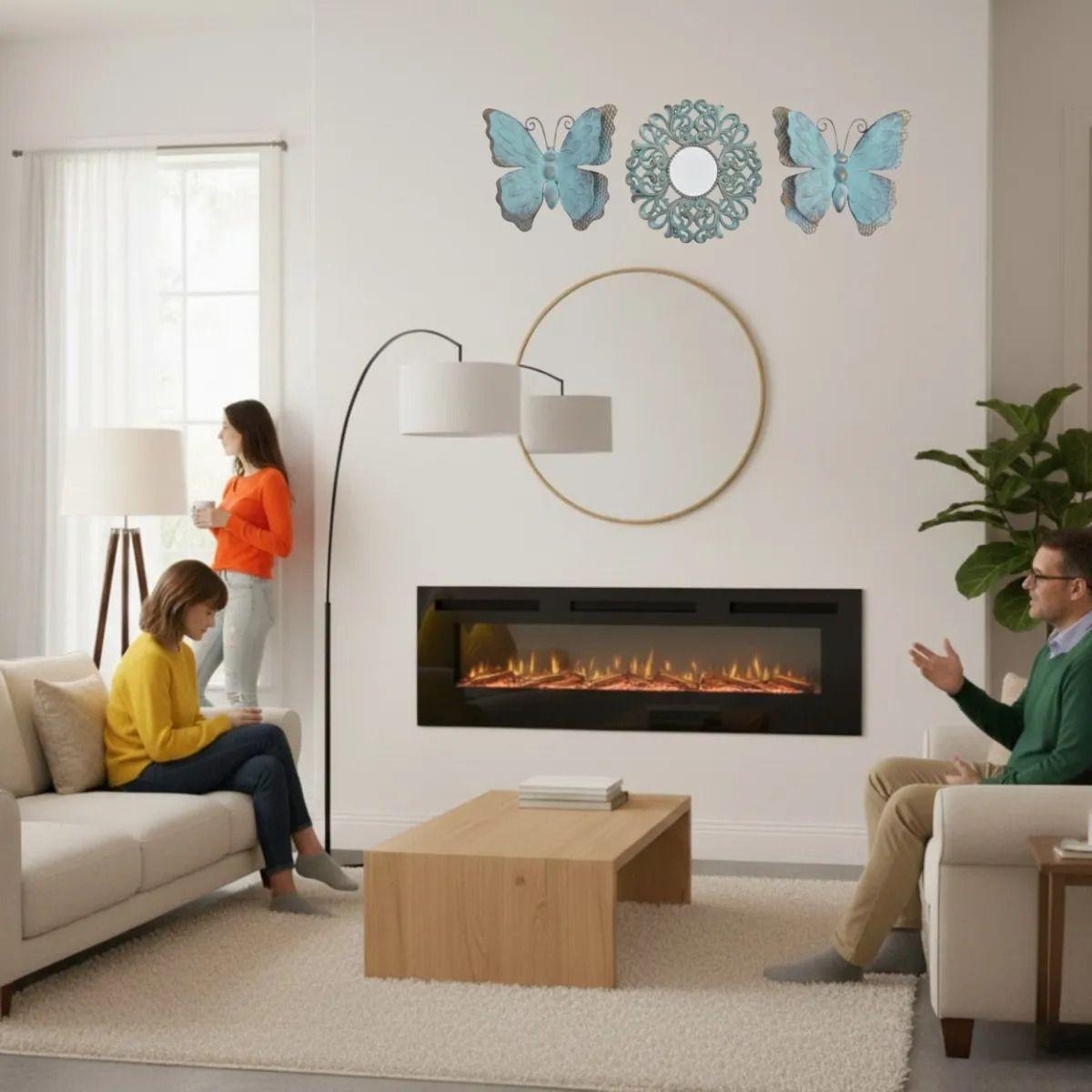 Set Decorativo Pared 3 Piezas Diseño Calado Mariposas Jhn-2