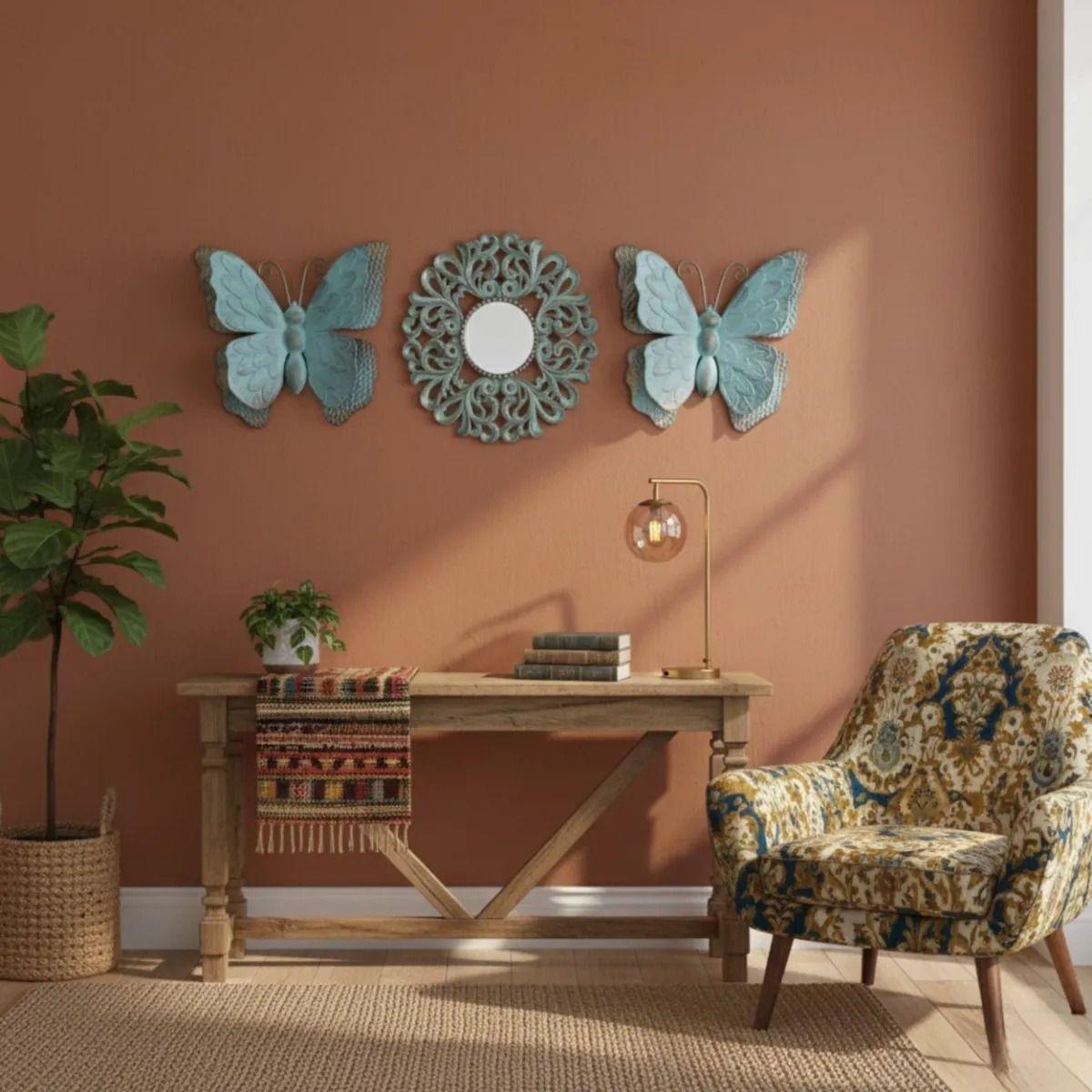Set Decorativo Pared 3 Piezas Diseño Calado Mariposas Jhn-7