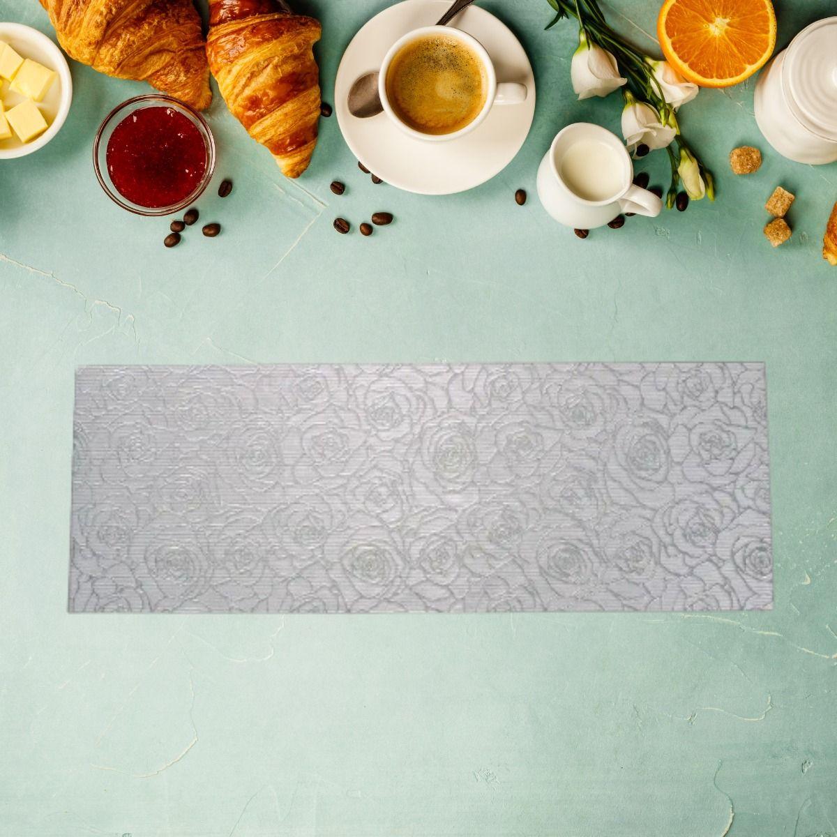 Set 3 Mantel Decorativo Elegante Diseño Floral Relieve Lau-5