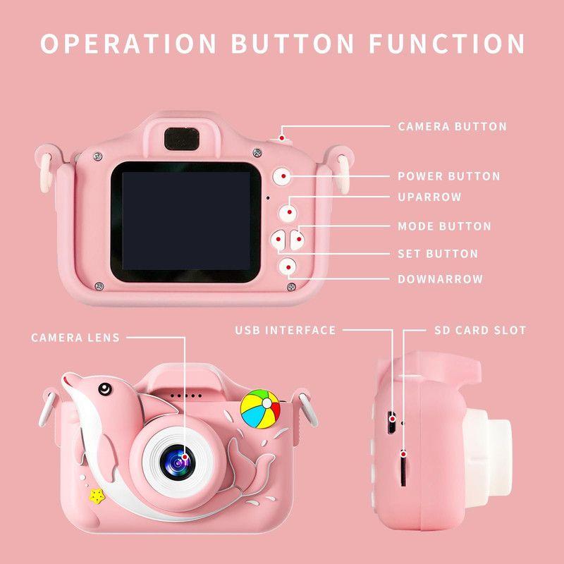Camara Digital Delfin Portatil Niños Fotos HD Lau-3